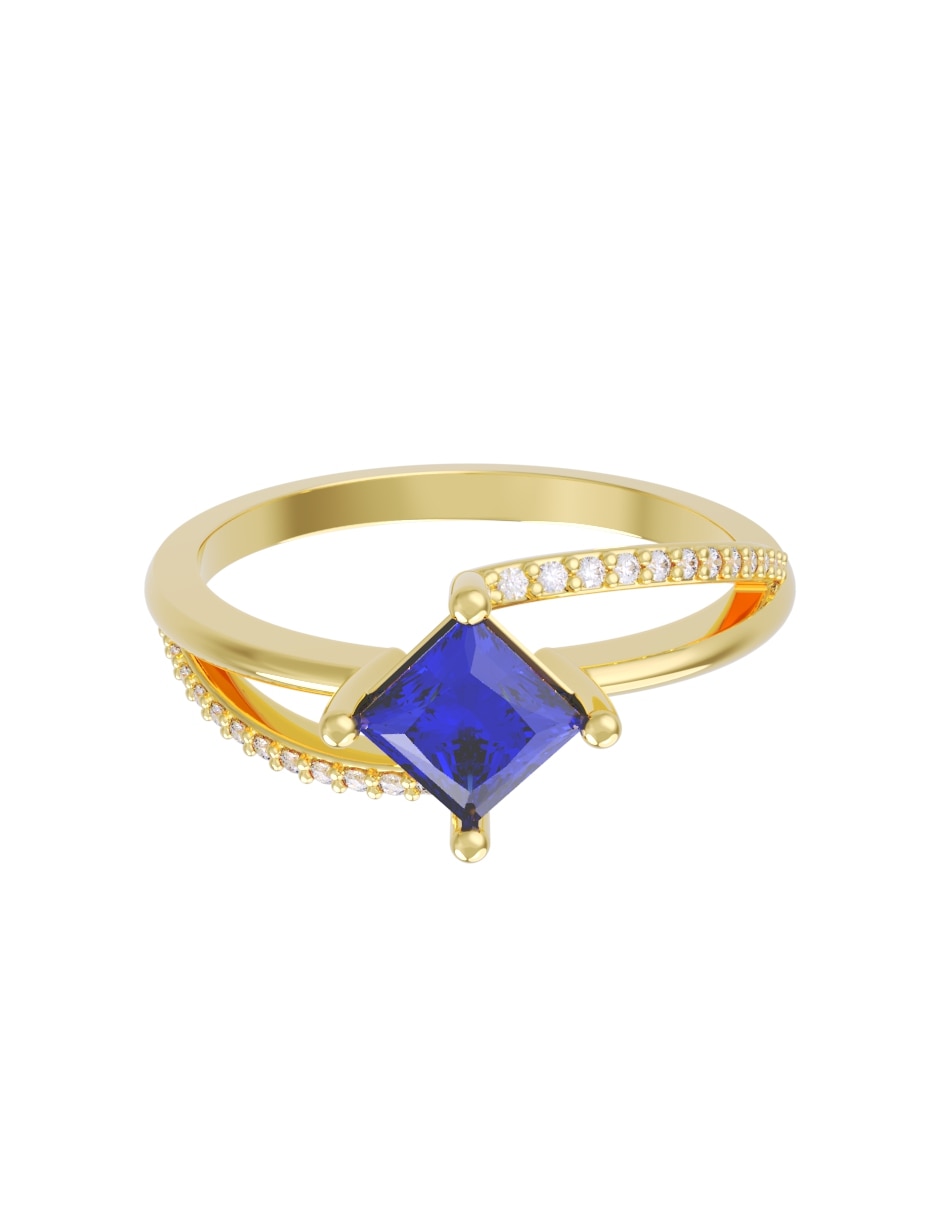 Anillo de compromiso de 14 k zirconia