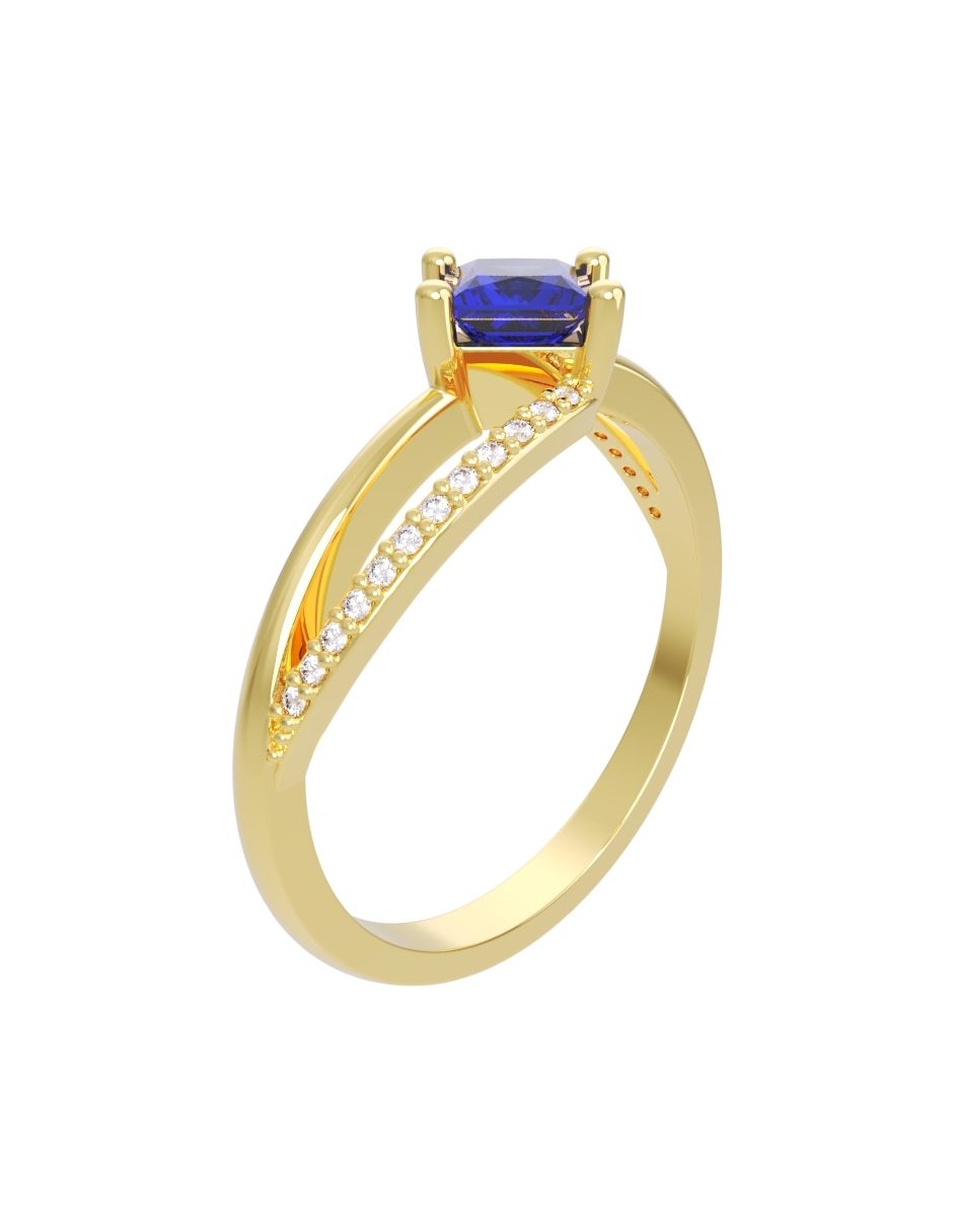 Anillo de compromiso de 14 k zirconia 3