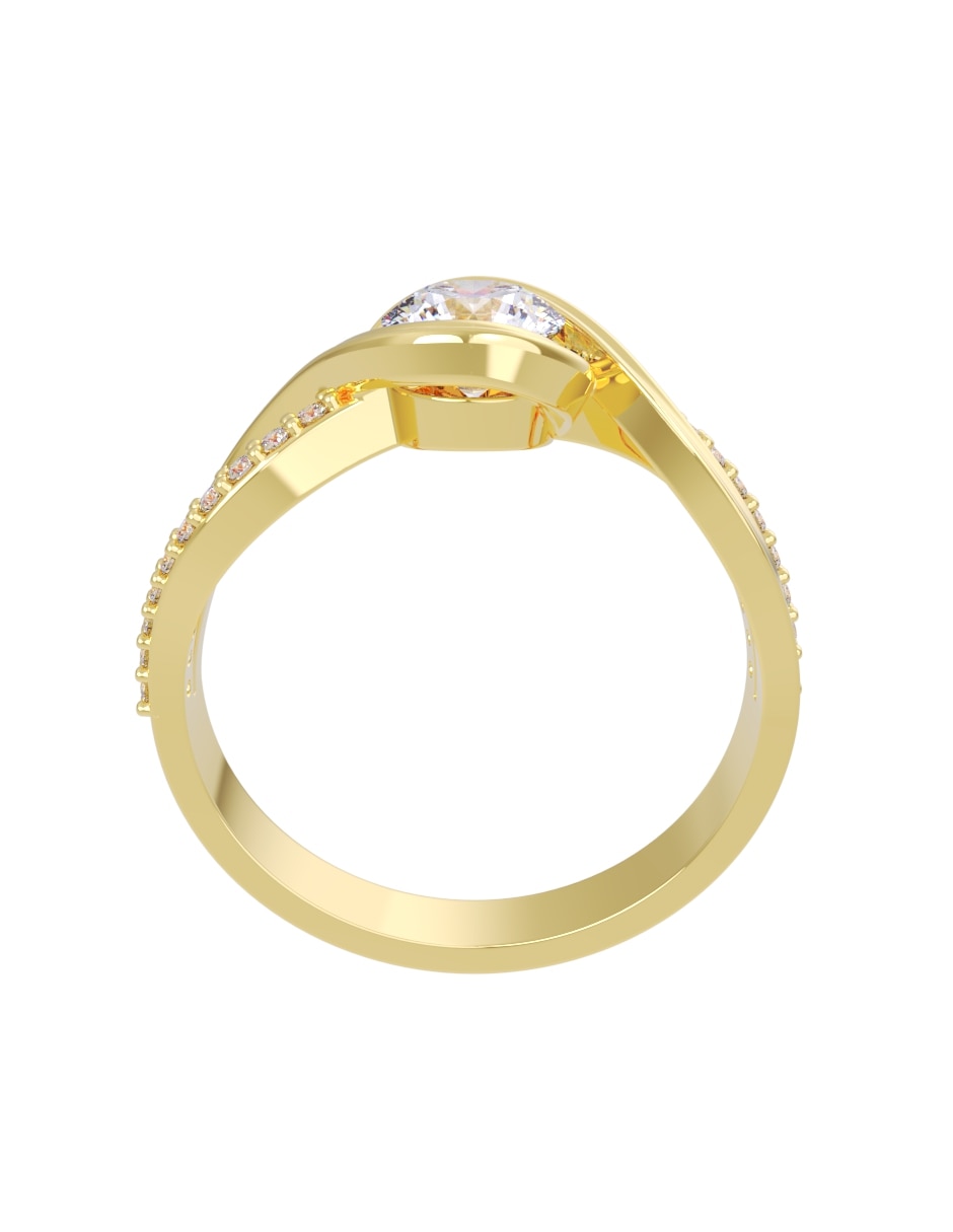 Anillo de compromiso de 14 k eternidad zirconia 4