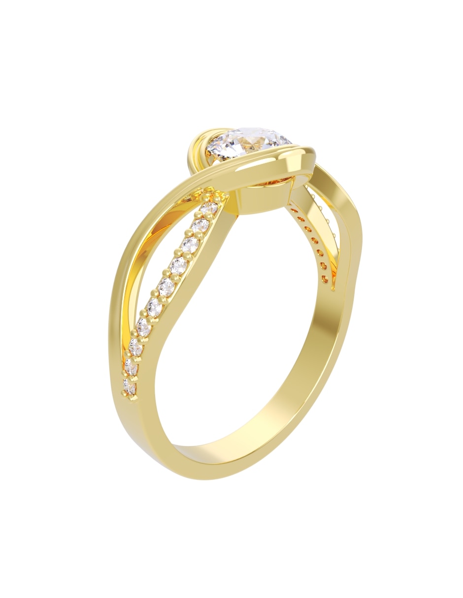 Anillo de compromiso de 14 k eternidad zirconia 3