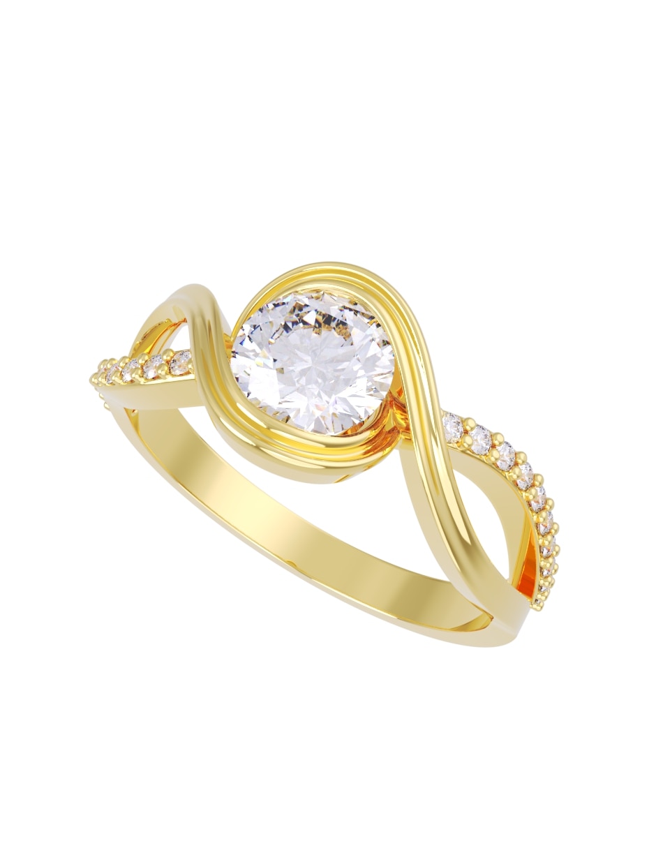 Anillo de compromiso de 14 k eternidad zirconia 2