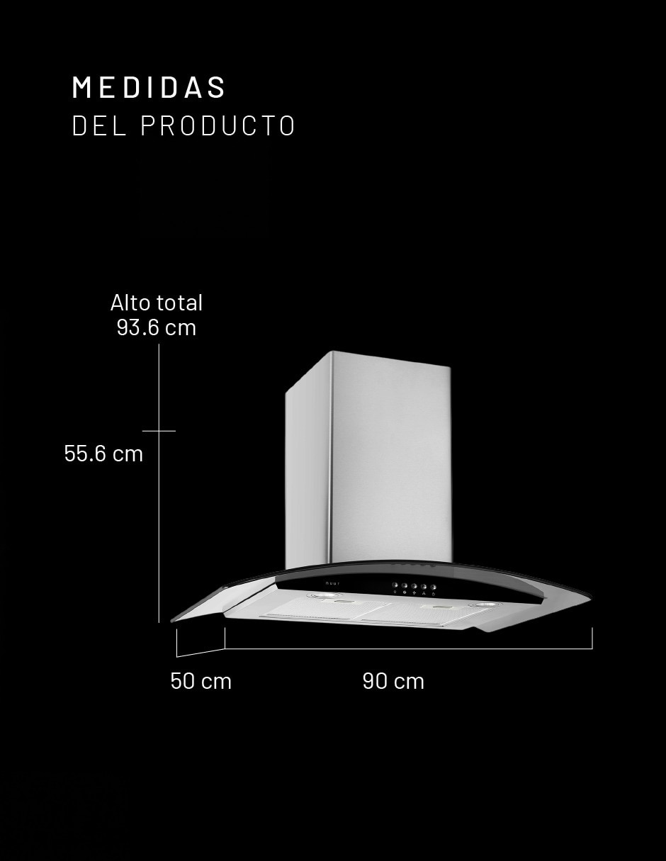 Campana de pared CAMEXPA90AV de vidrio