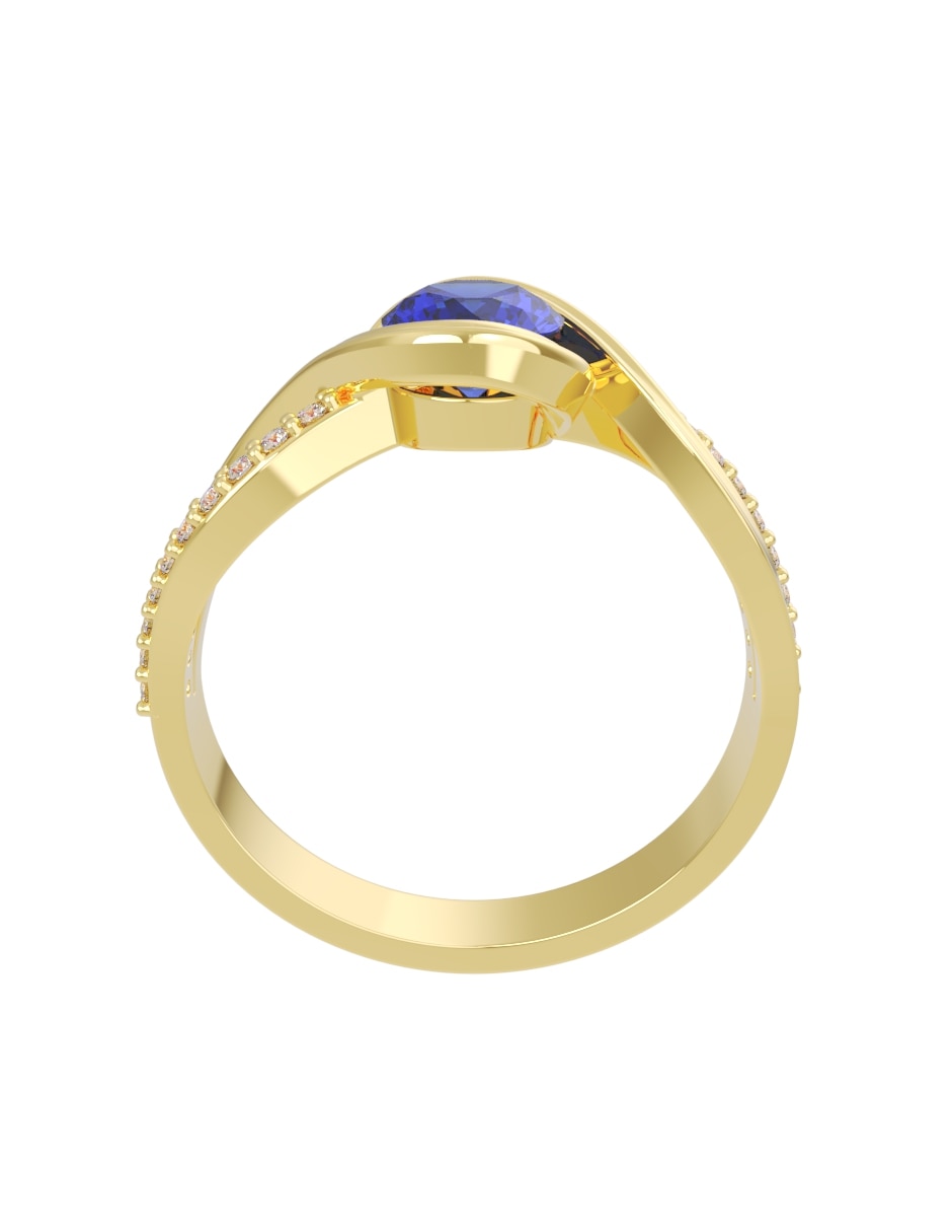 Anillo de compromiso de 14 k zirconia 4