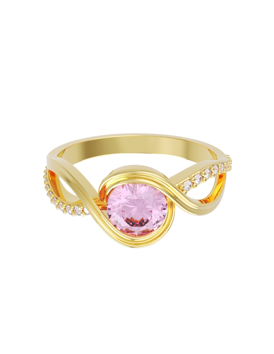 Anillo de compromiso de 14 k zirconia