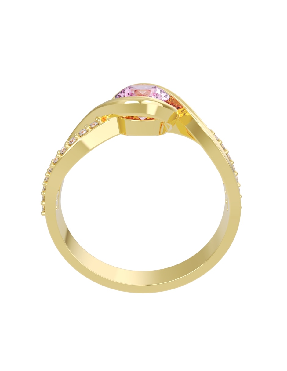 Anillo de compromiso de 14 k zirconia 4