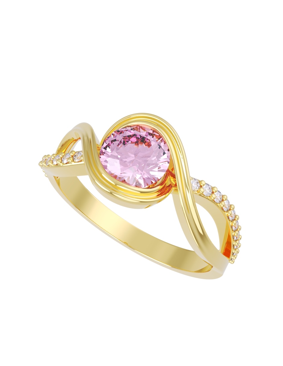 Anillo de compromiso de 14 k zirconia 2