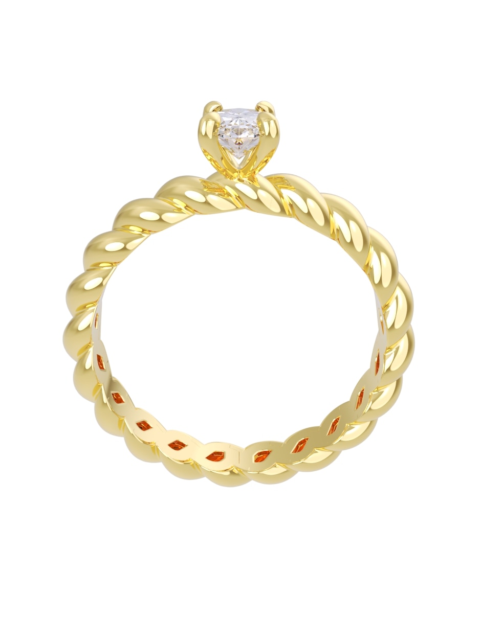 Anillo de compromiso de 14 k zirconia 4