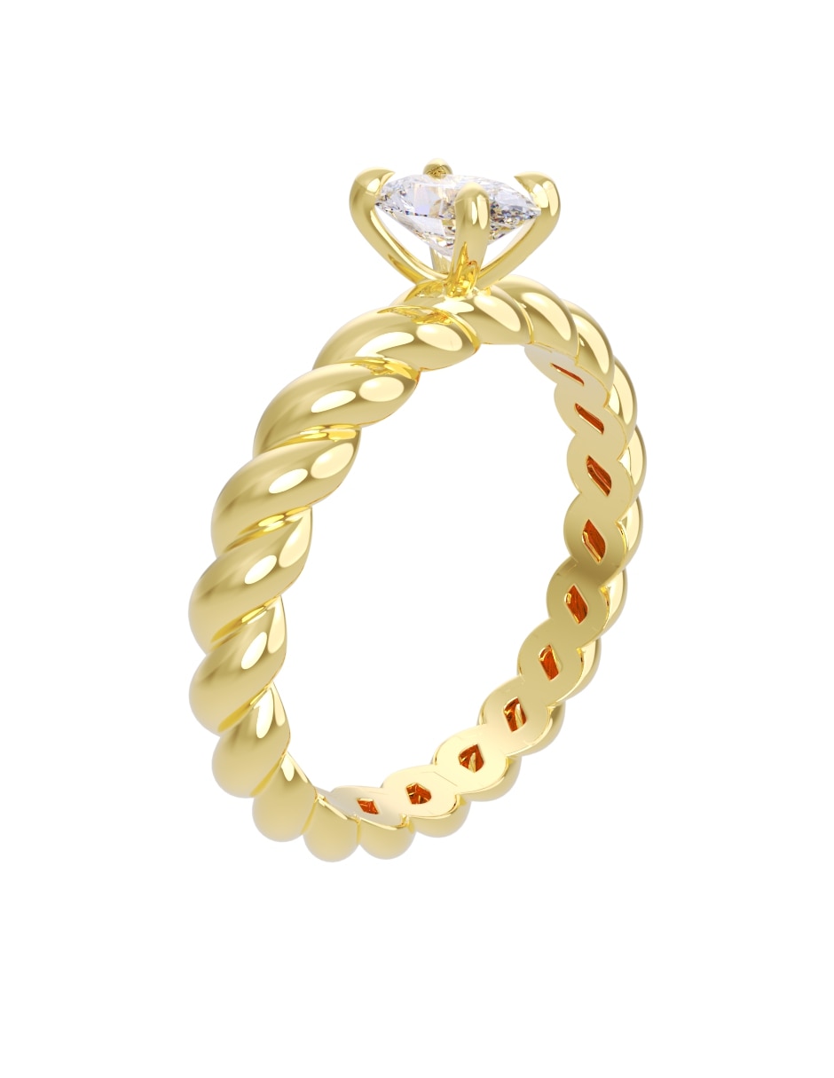 Anillo de compromiso de 14 k zirconia 3