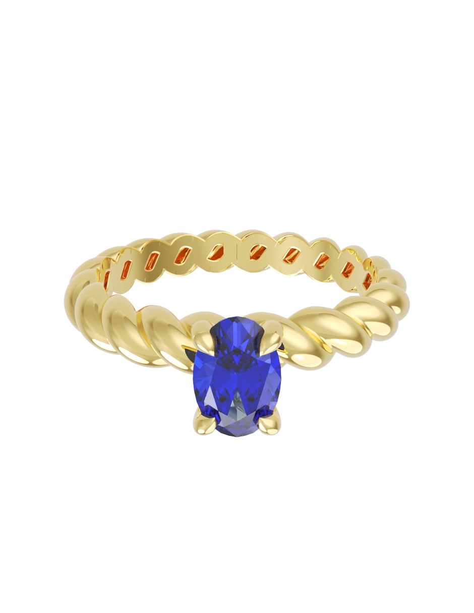Anillo de compromiso de 14 k zirconia