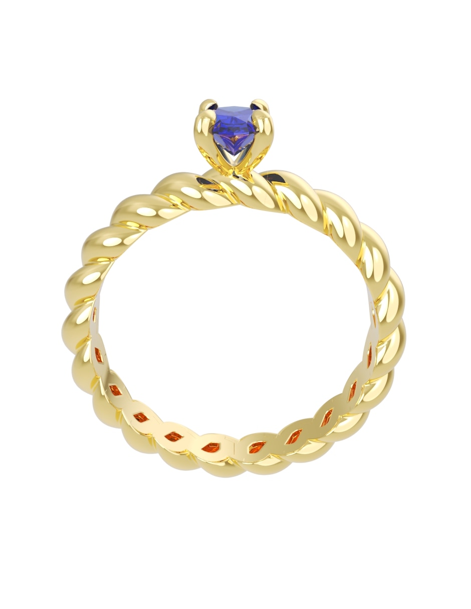 Anillo de compromiso de 14 k zirconia 4