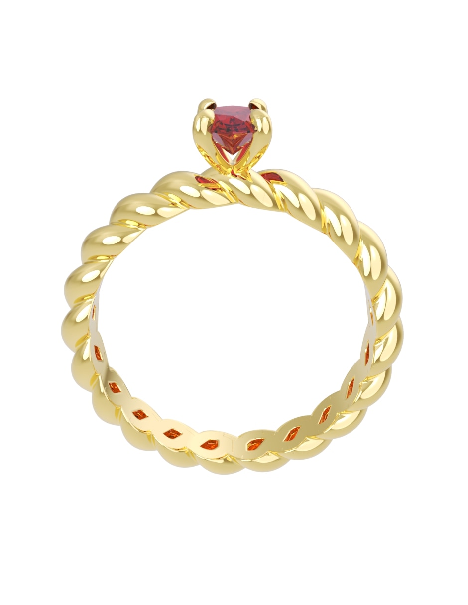 Anillo de compromiso de 14 k zirconia 4