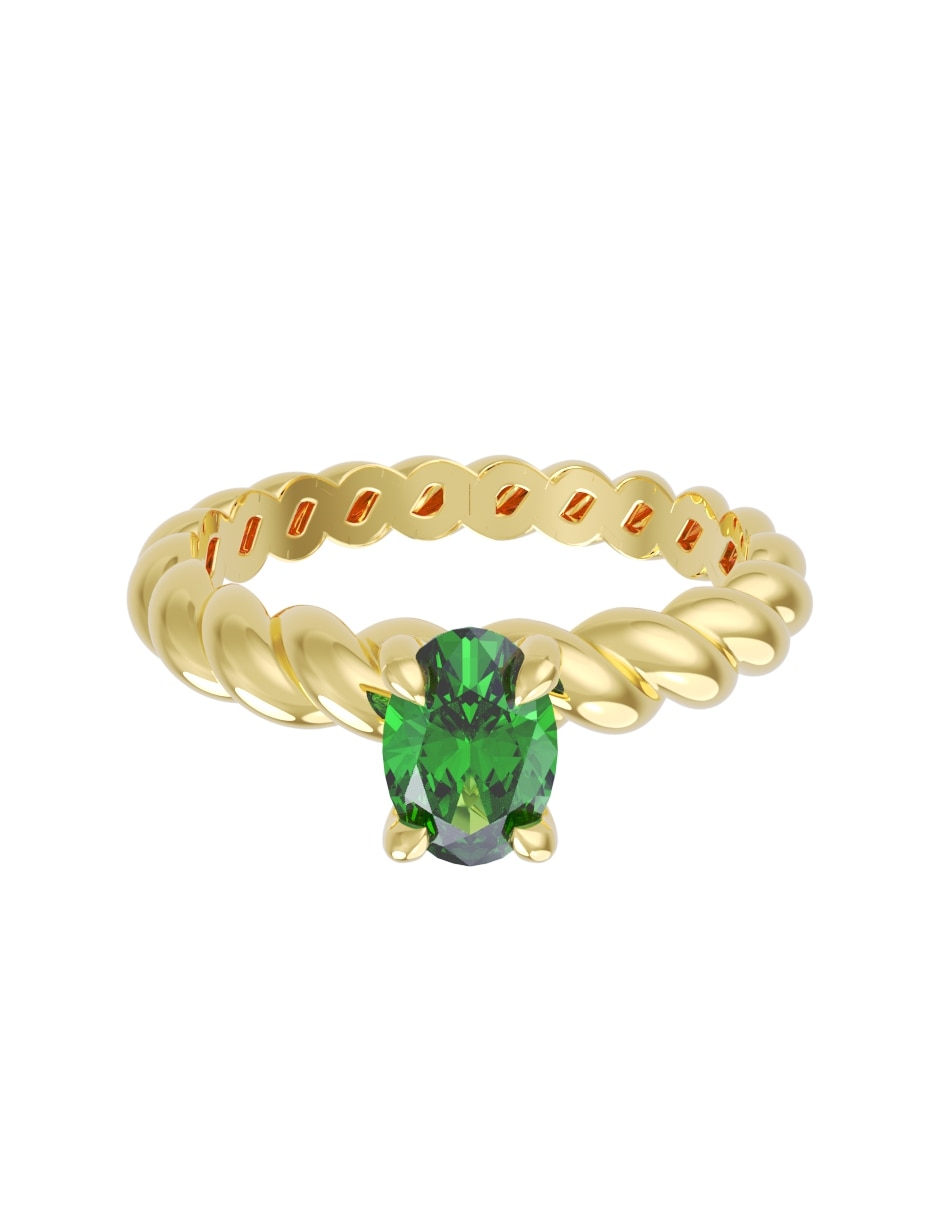 Anillo de compromiso de 14 k zirconia