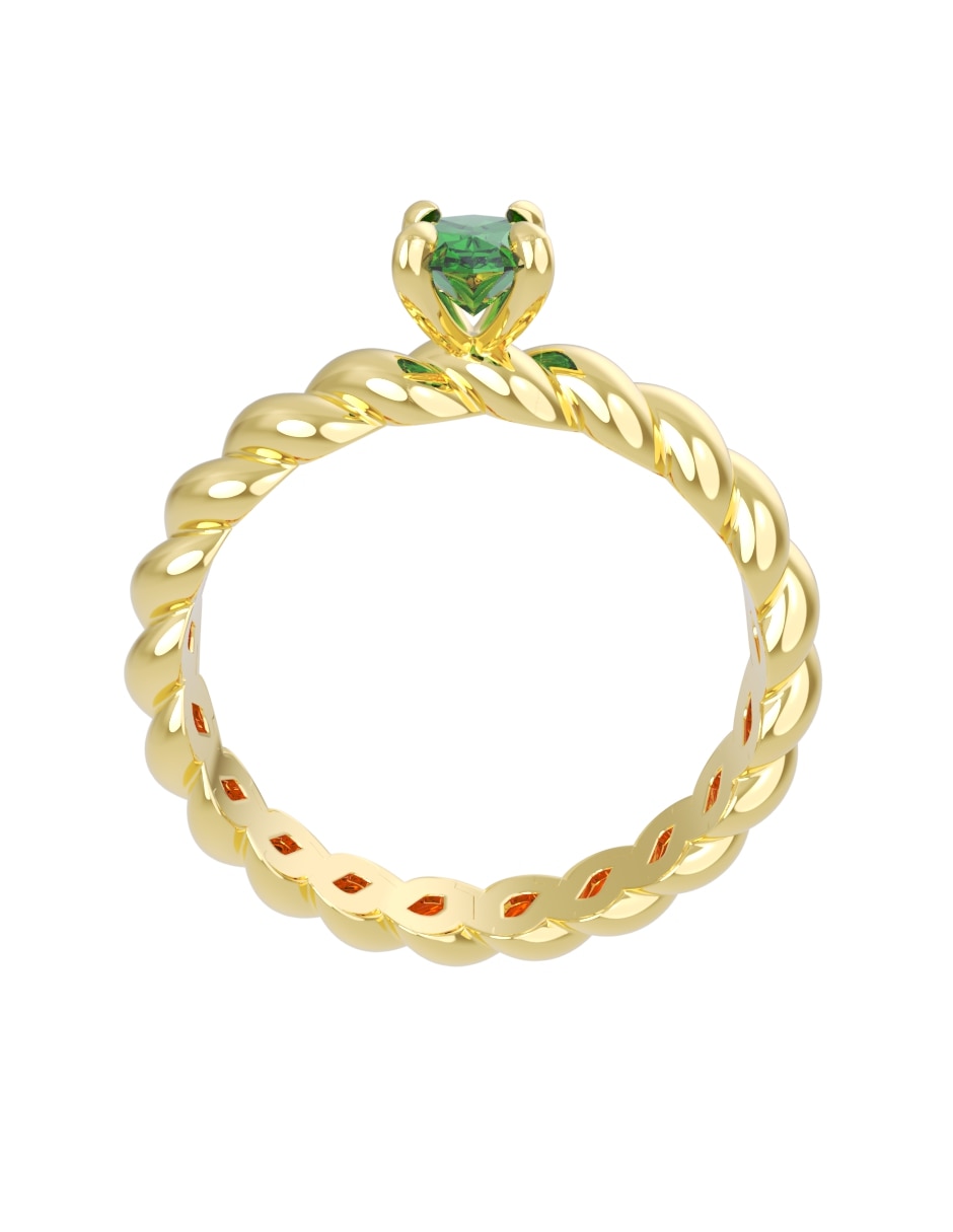 Anillo de compromiso de 14 k zirconia 4