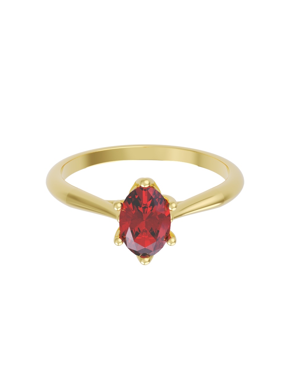 Anillo de compromiso de 14 k zirconia