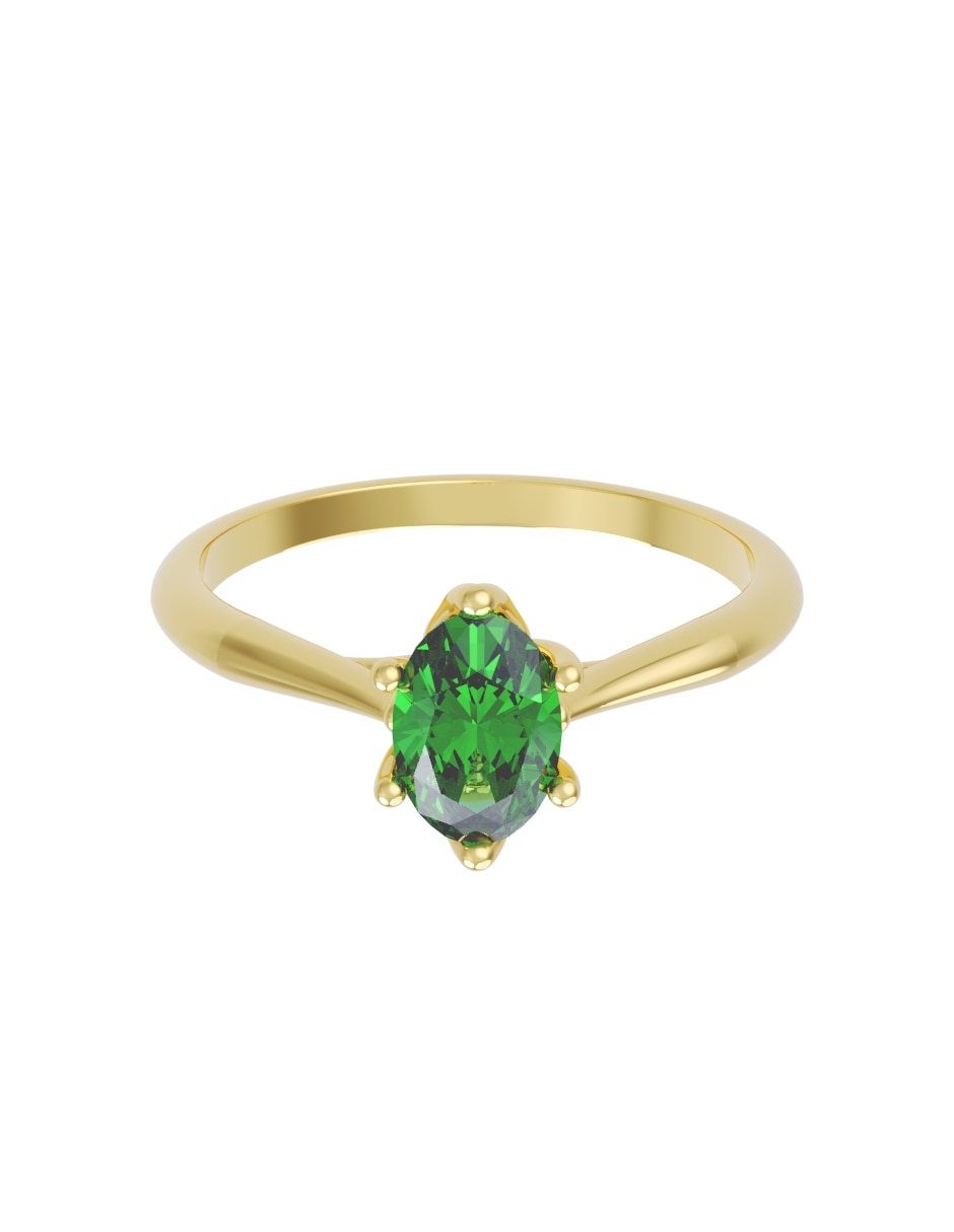 Anillo de compromiso de 14 k zirconia