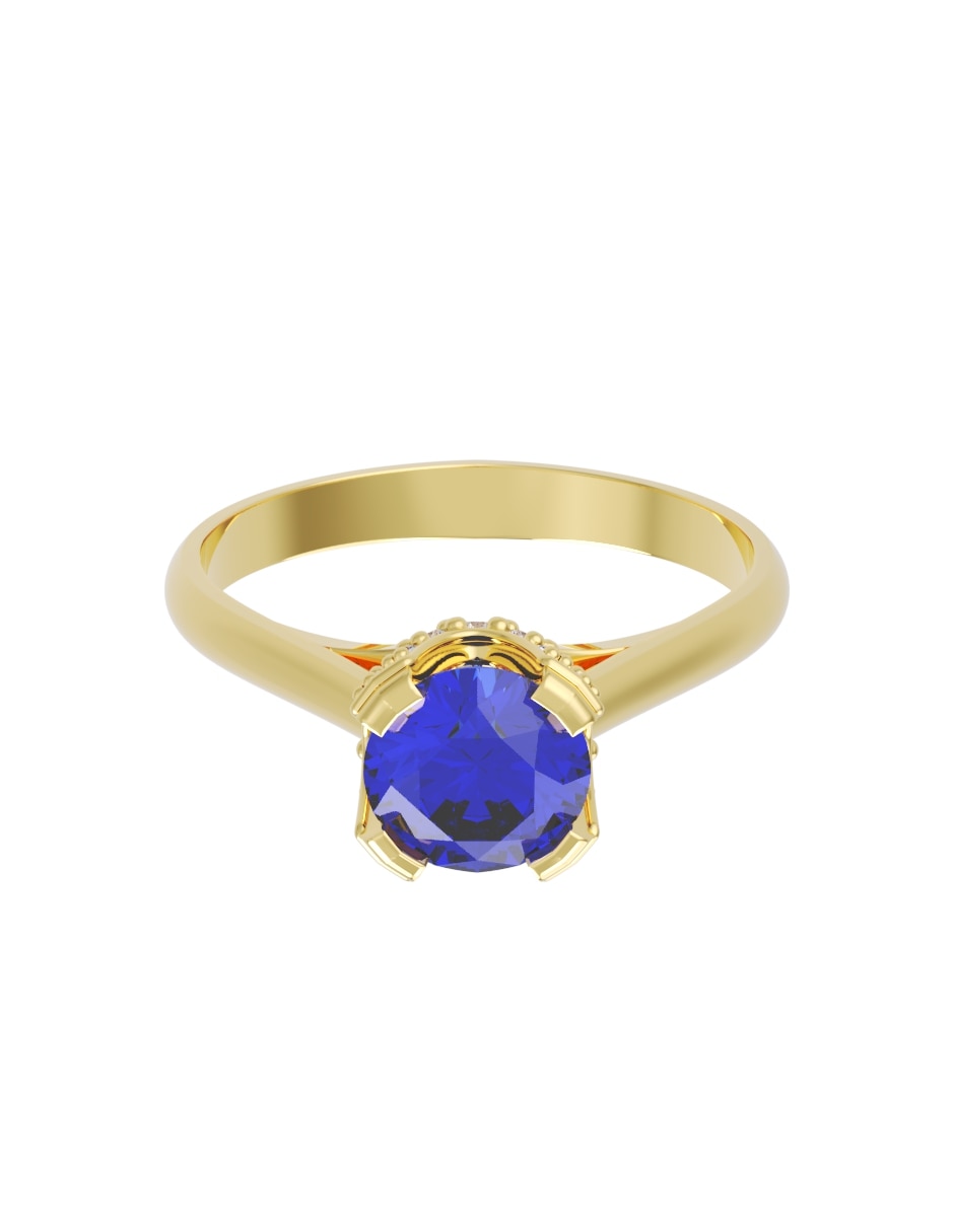 Anillo de compromiso de 14 k zirconia