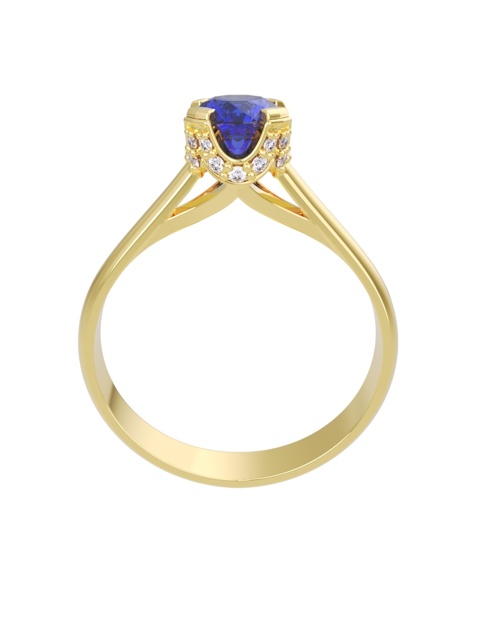 Anillo de compromiso de 14 k zirconia 4