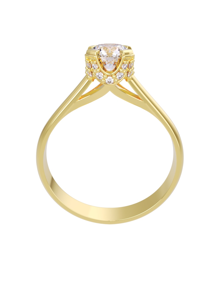 Anillo de compromiso de 14 k zirconia 4