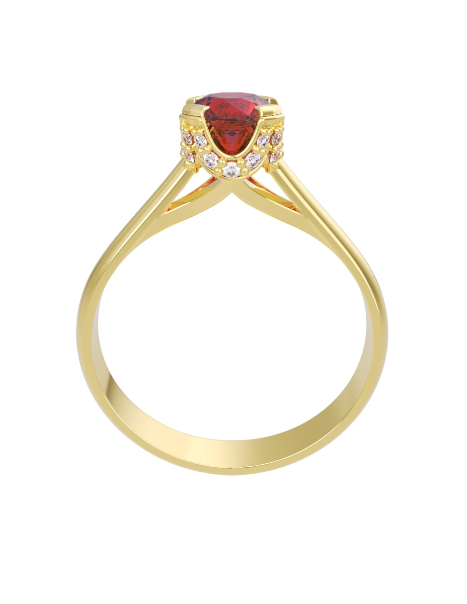 Anillo de compromiso de 14 k zirconia 4