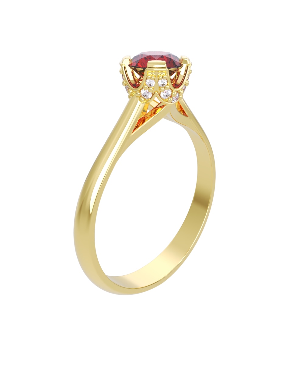 Anillo de compromiso de 14 k zirconia 3