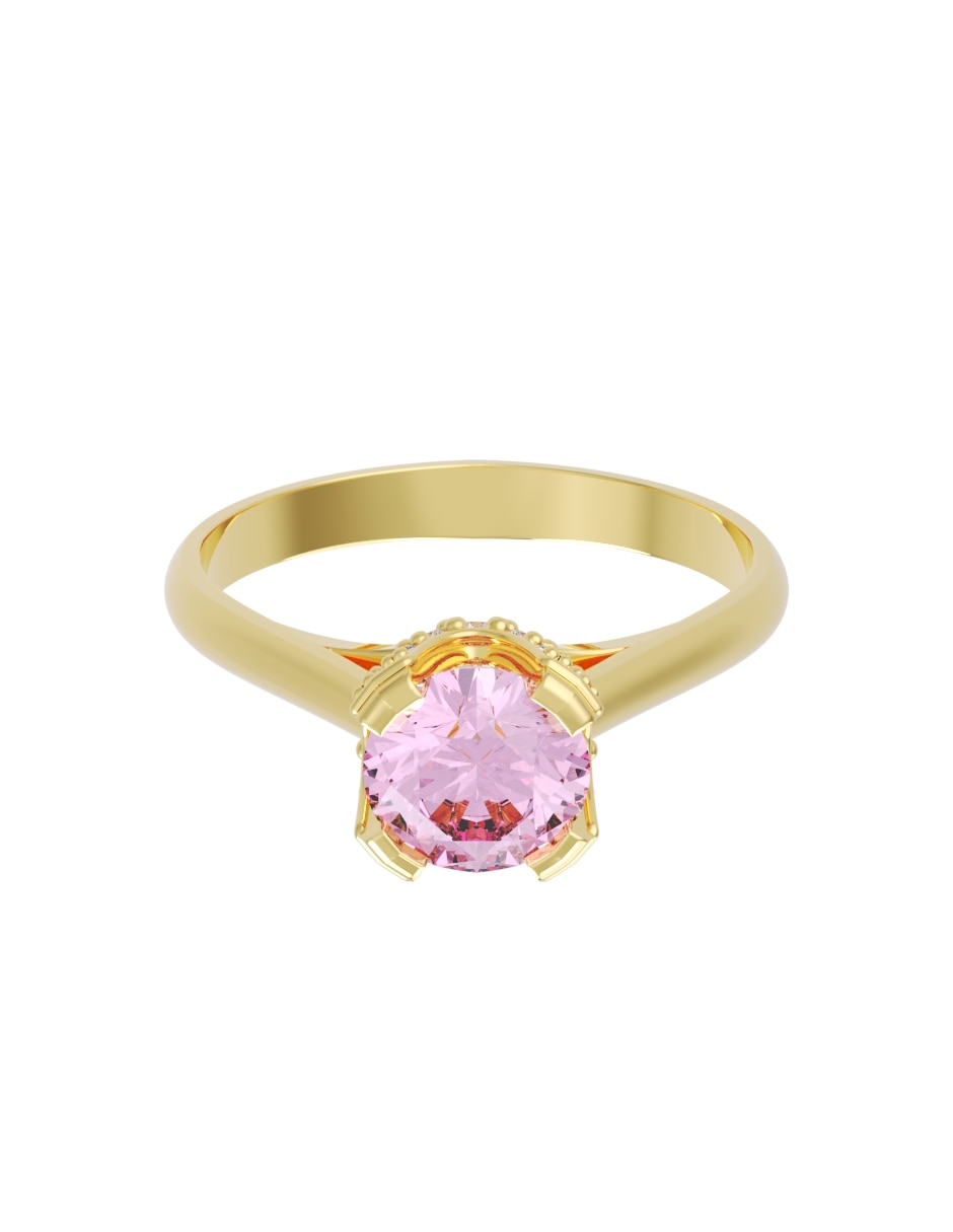 Anillo de compromiso de 14 k zirconia