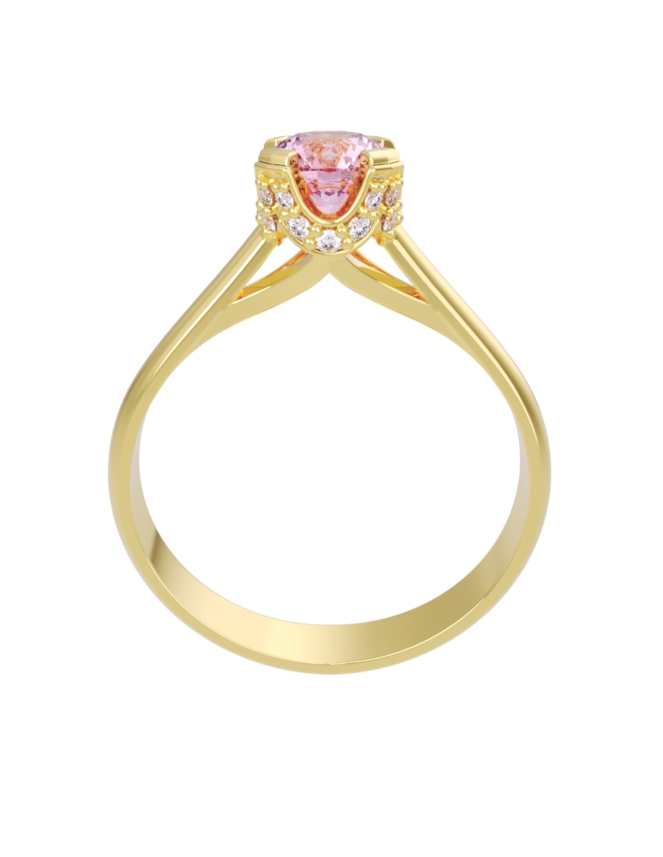 Anillo de compromiso de 14 k zirconia 4