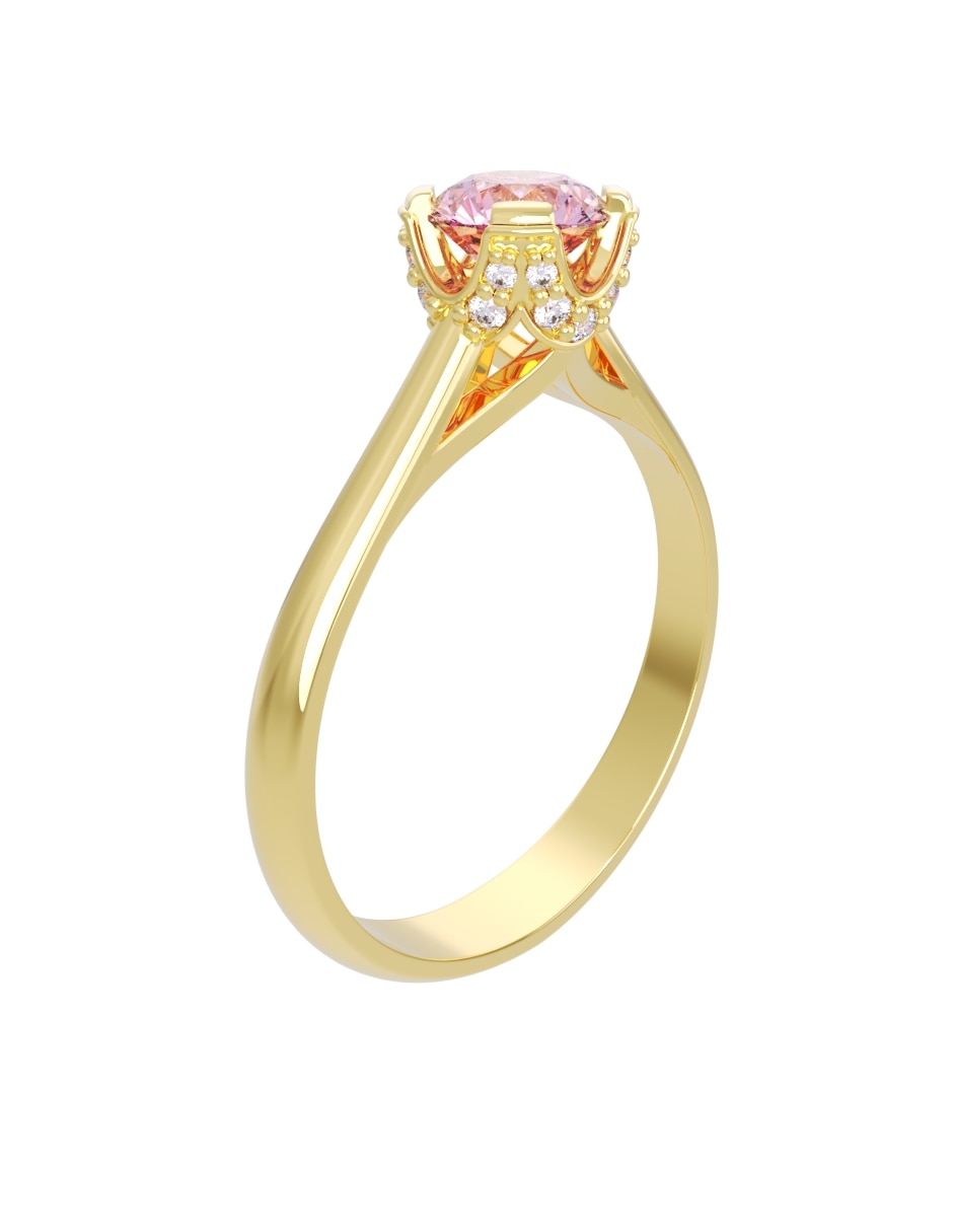 Anillo de compromiso de 14 k zirconia 3