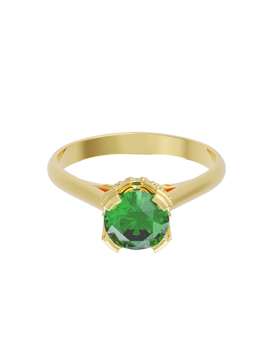 Anillo de compromiso de 14 k zirconia