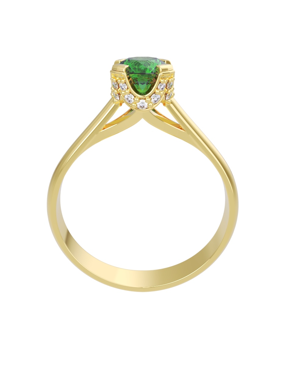 Anillo de compromiso de 14 k fonelli zirconia 4