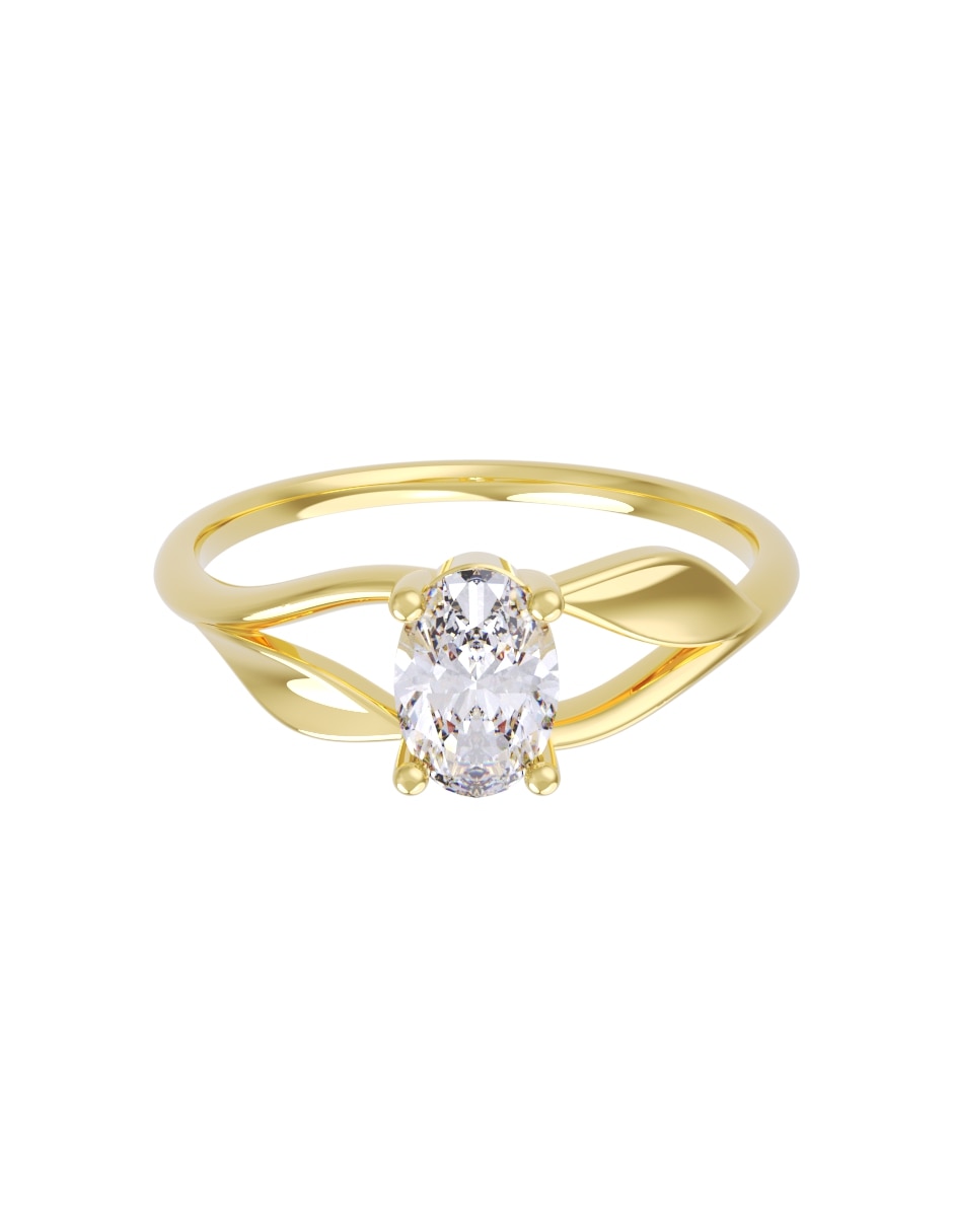 Anillo de compromiso de 14 k zirconia