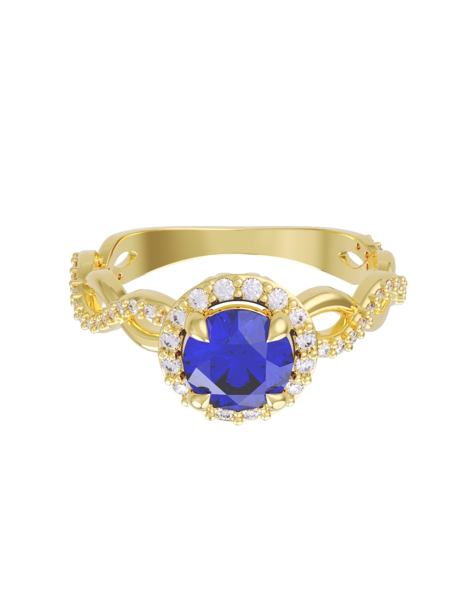 Anillo de compromiso de 14 k zirconia