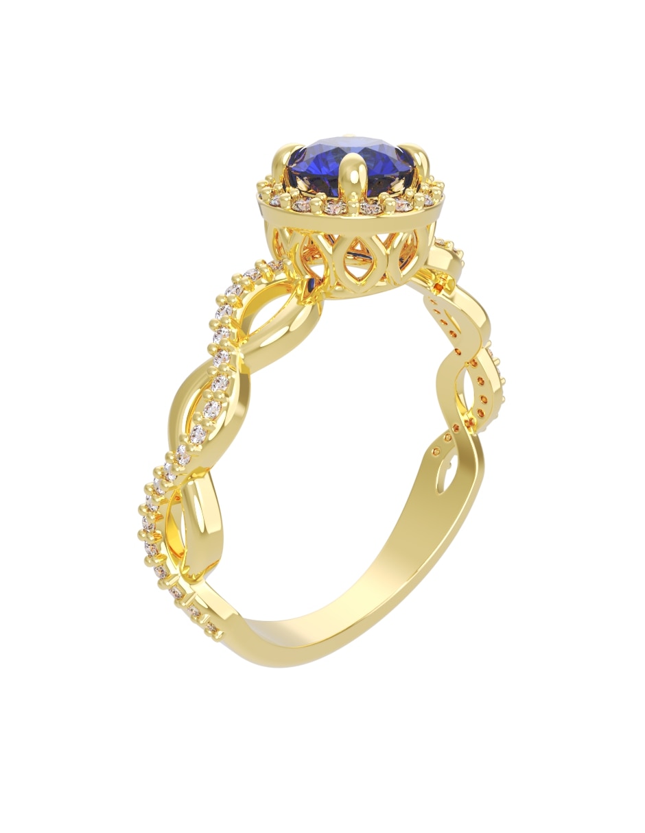 Anillo de compromiso de 14 k zirconia 3