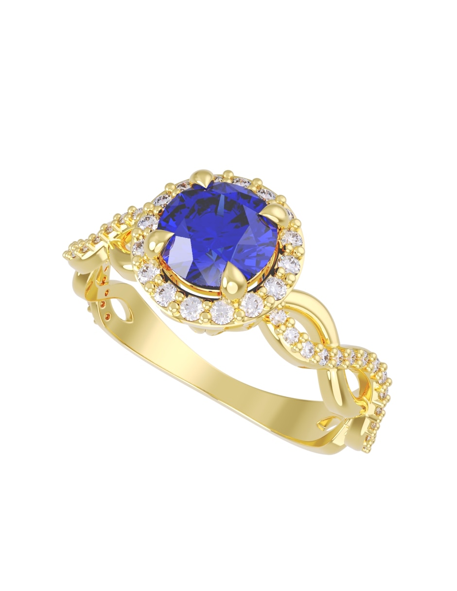 Anillo de compromiso de 14 k zirconia 2