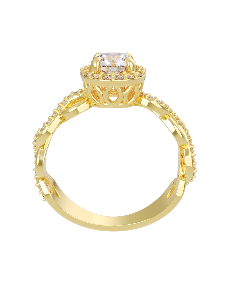 Anillo de compromiso de 14 k zirconia 4