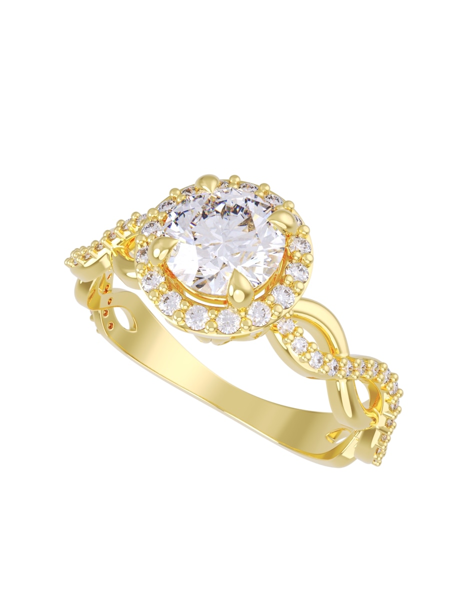 Anillo de compromiso de 14 k zirconia 2