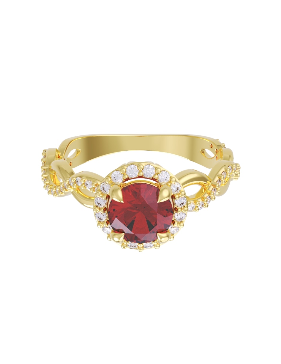 Anillo de compromiso de 14 k zirconia