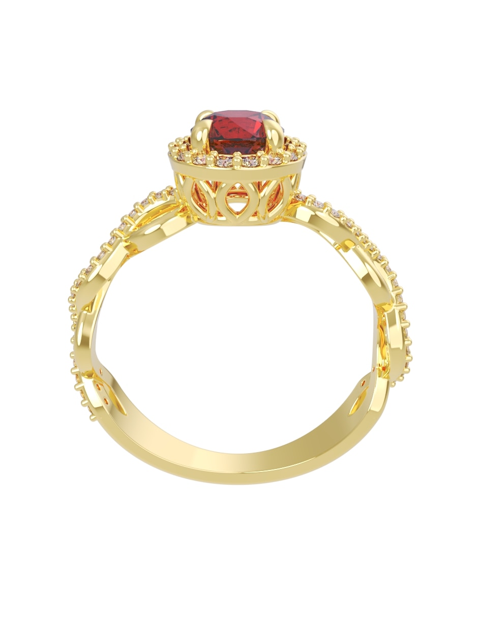 Anillo de compromiso de 14 k zirconia 4