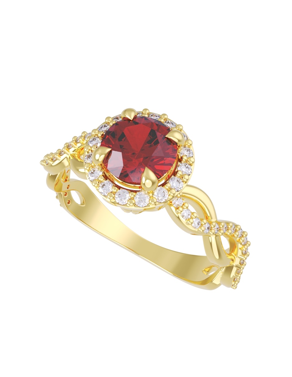 Anillo de compromiso de 14 k zirconia 2