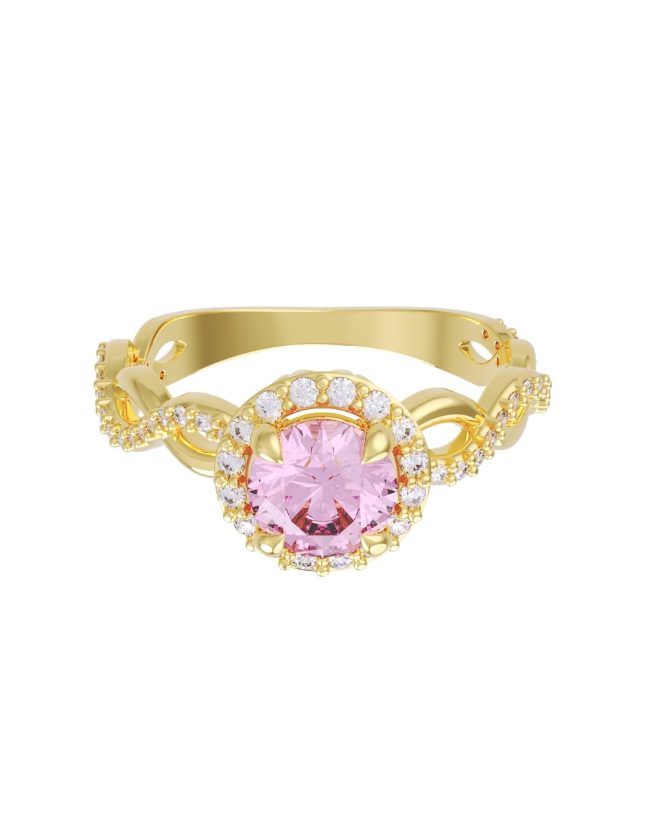 Anillo de compromiso de oro 14 K Eternidad zirconia Anillo de compromiso de oro 14 K Eternidad zirconia