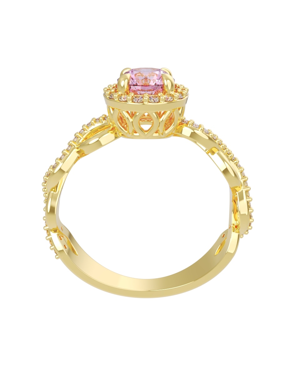 Anillo de compromiso de oro 14 K Eternidad zirconia 4