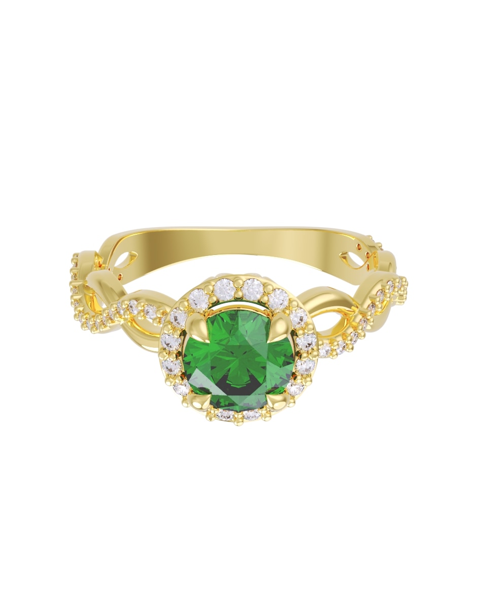 Anillo de compromiso de 14 k zirconia