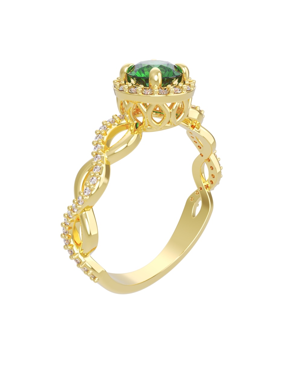 Anillo de compromiso de 14 k zirconia 3