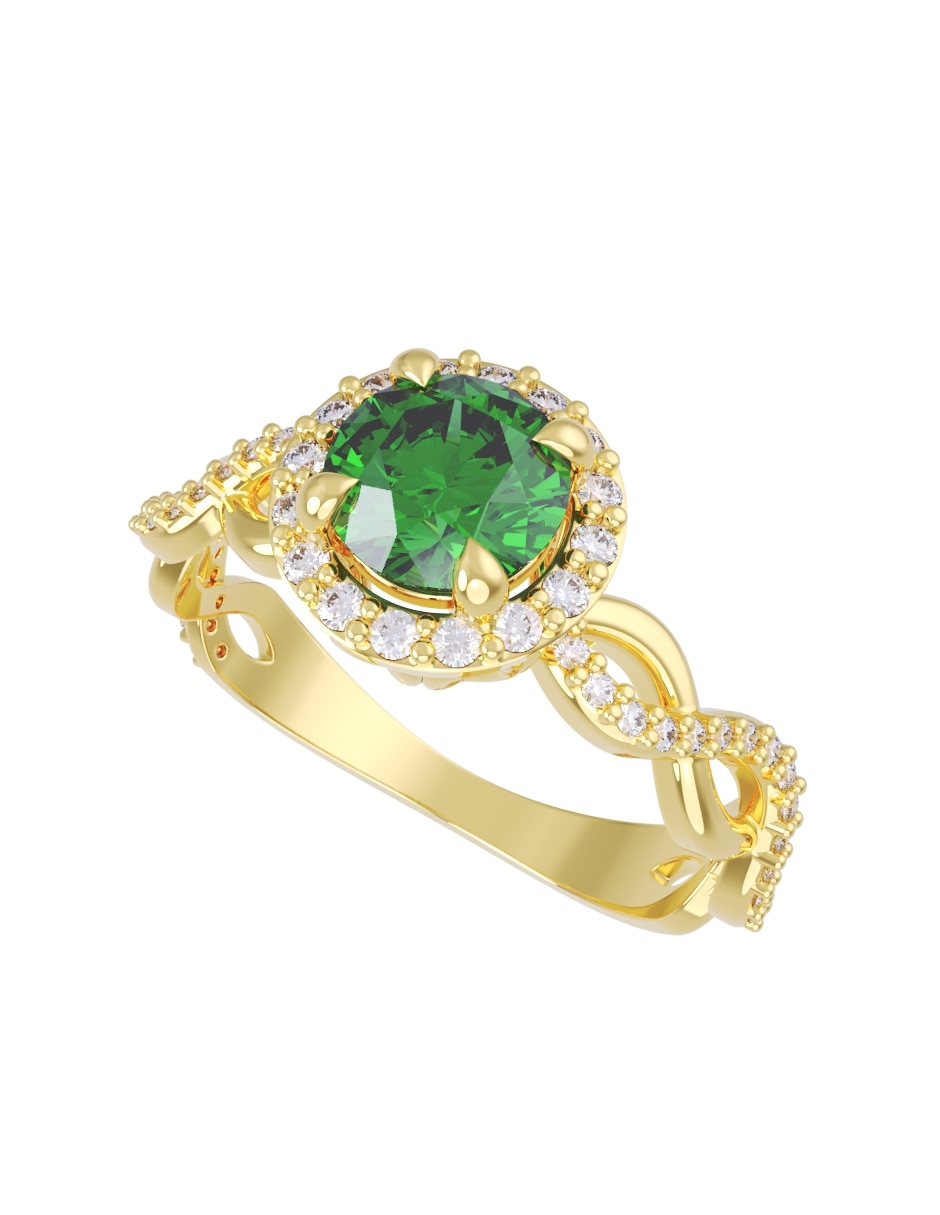 Anillo de compromiso de 14 k zirconia 2