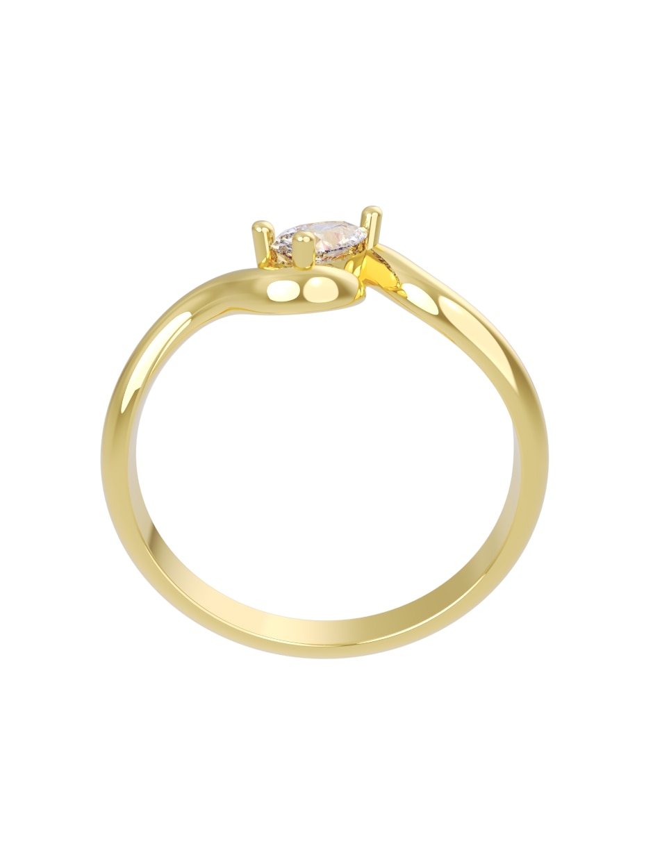Anillo de compromiso de 14 k zirconia 4