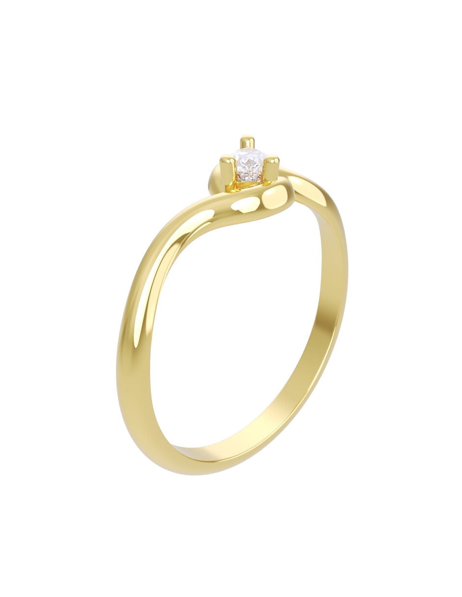 Anillo de compromiso de 14 k zirconia 3
