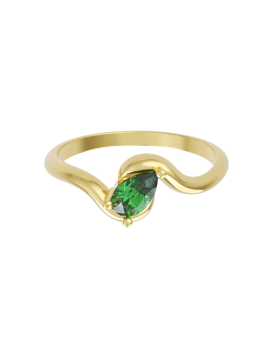 Anillo de compromiso de 14 k zirconia