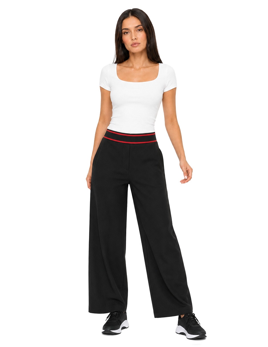 Pants regular con elástico para mujer 6