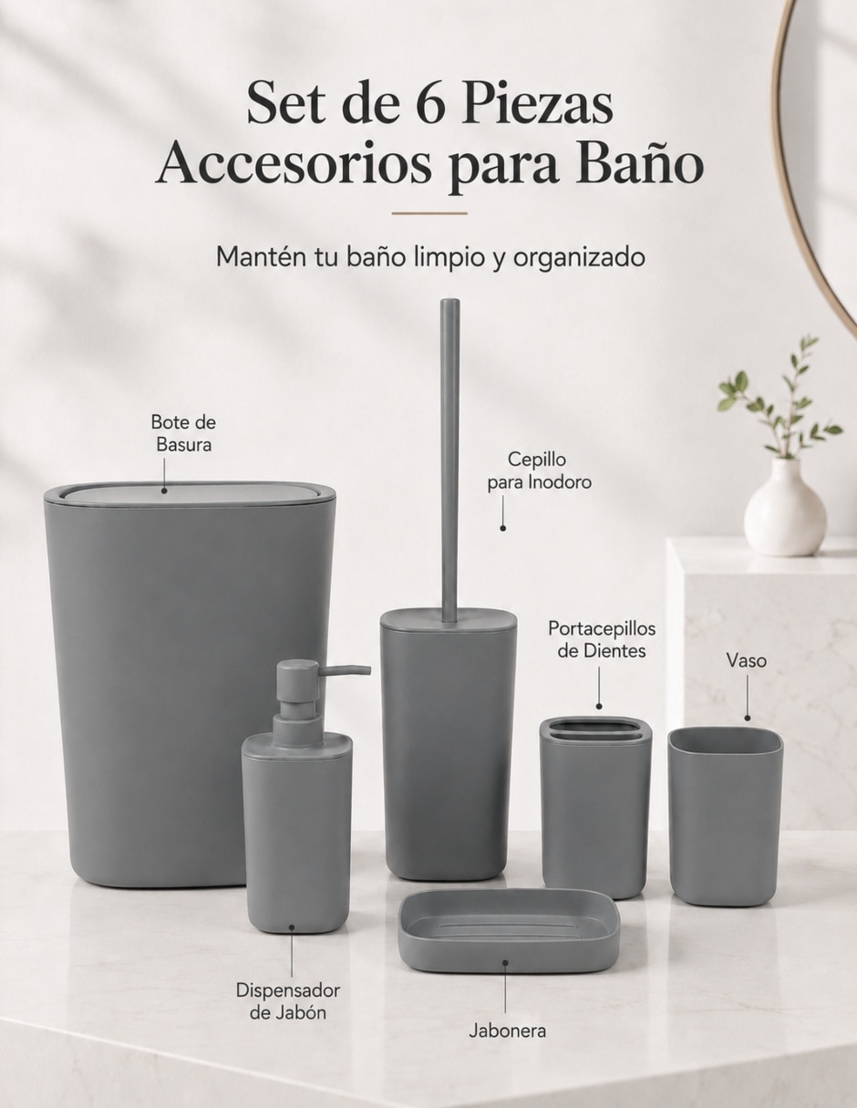 Juego de accesorios para baño 6 piezas 5