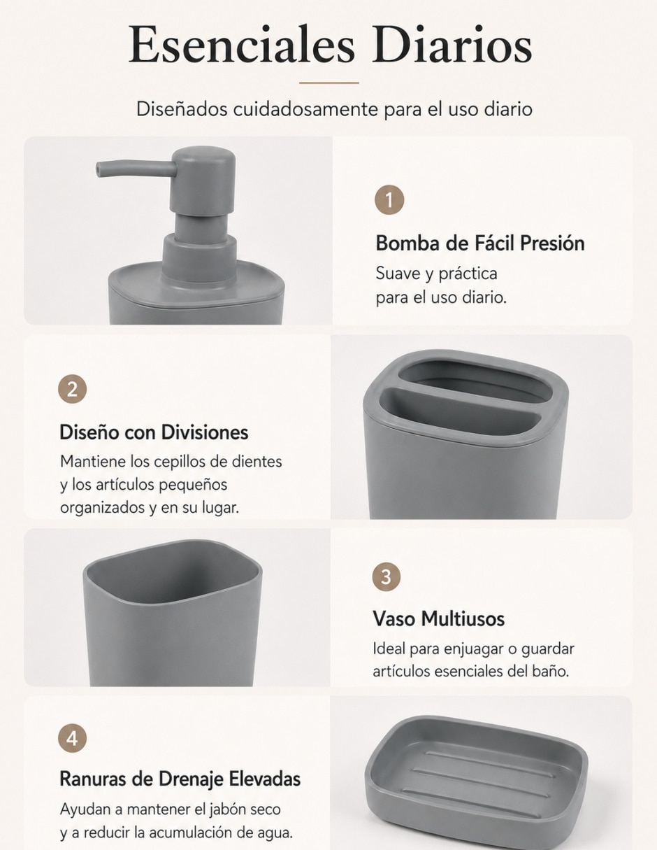 Juego de accesorios para baño 6 piezas 3