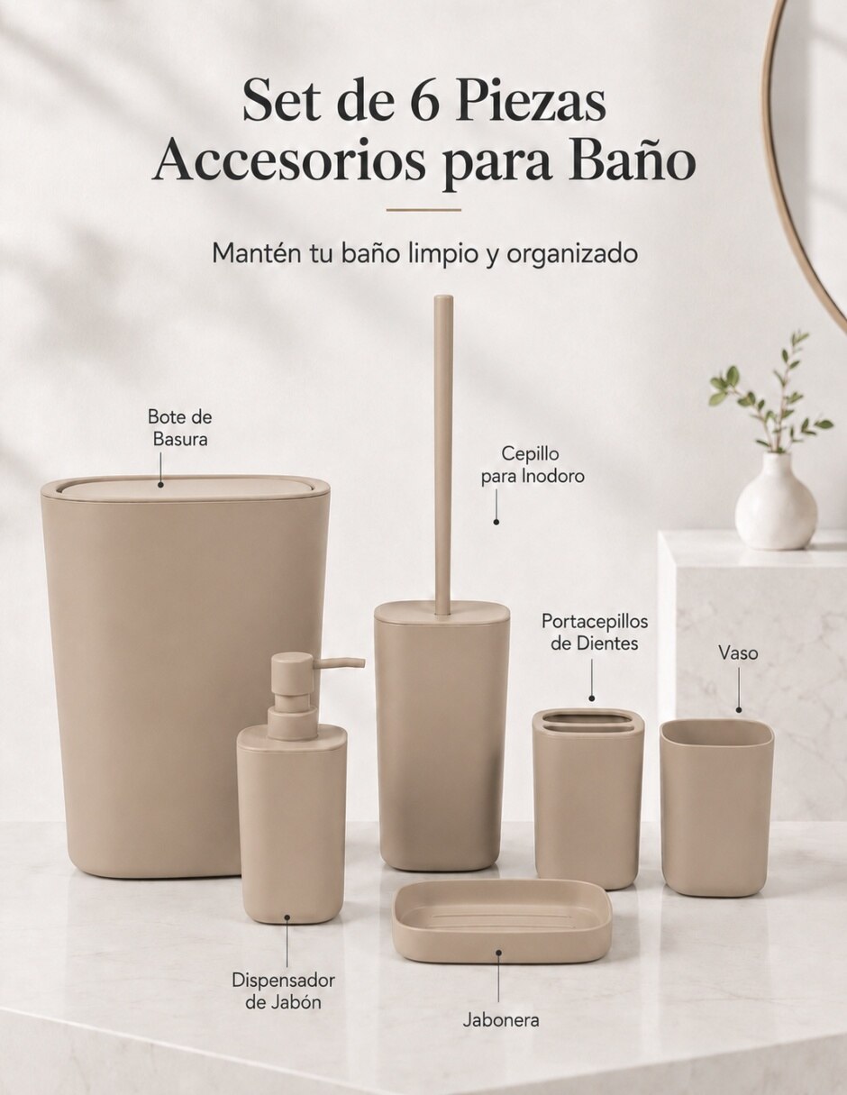 Juego de accesorios para baño 6 piezas 2